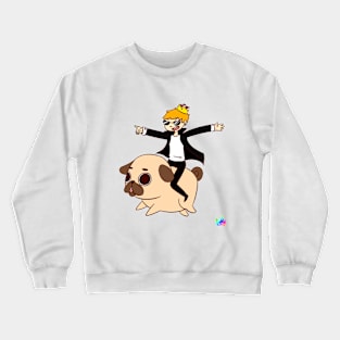 King Alex Riding a Pug Crewneck Sweatshirt